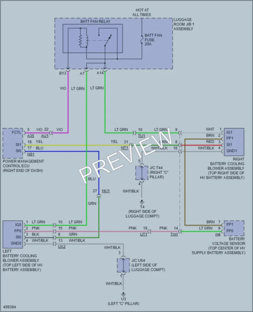 2018 Lexus GS450h Cooling Fan wiring diagram preview