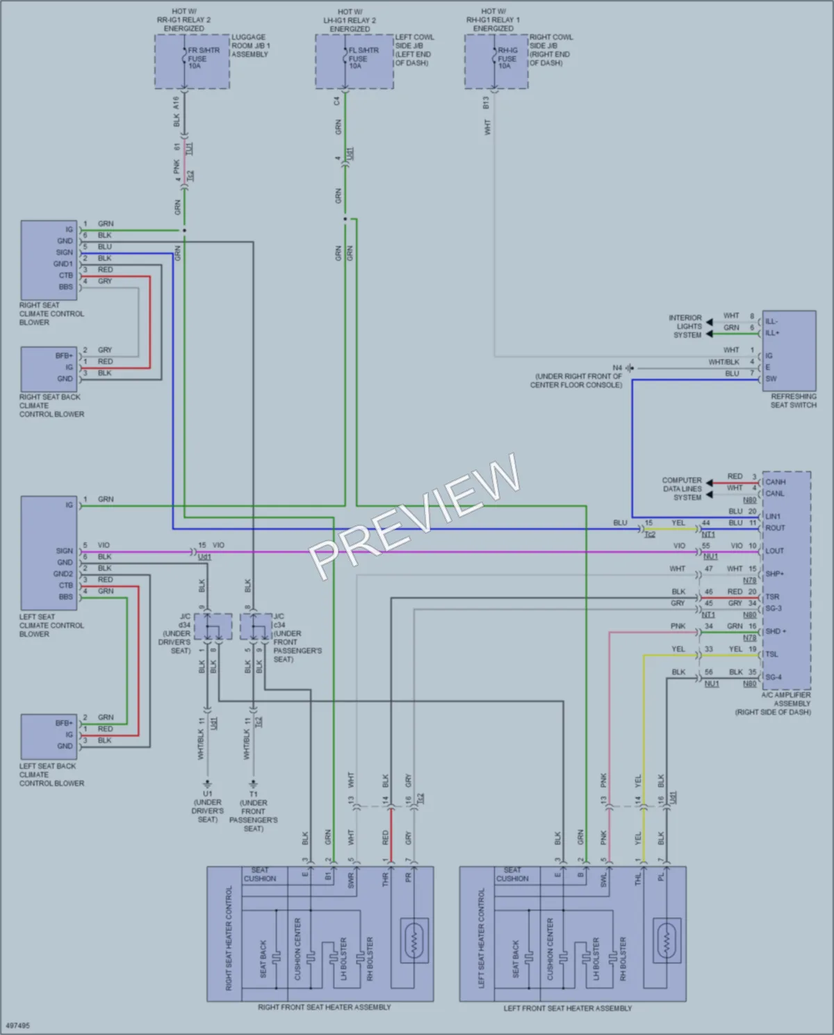 2018 Lexus GS450h Power Seats wiring diagram preview
