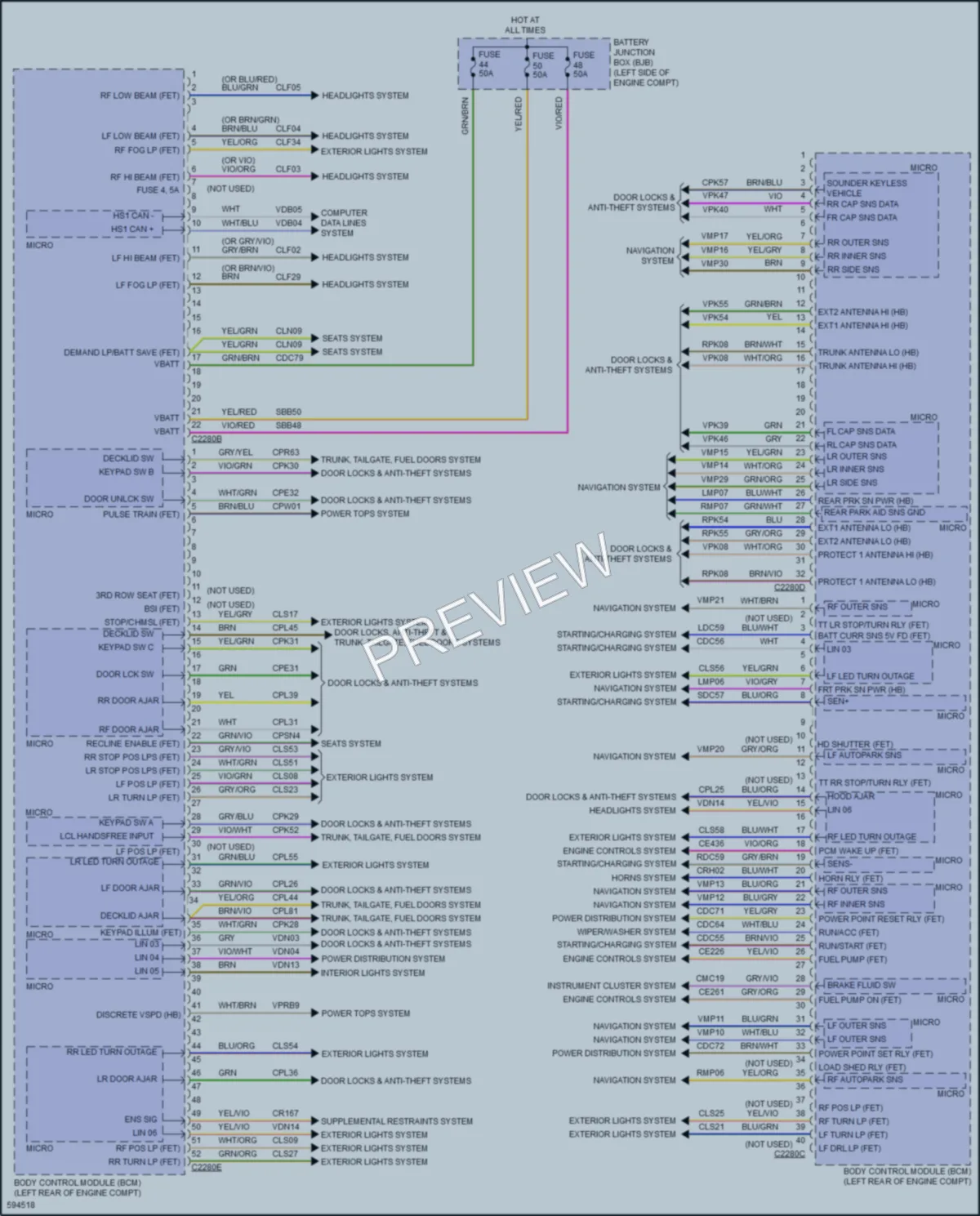 2018 Lincoln Continental Body Control Modules wiring diagram preview