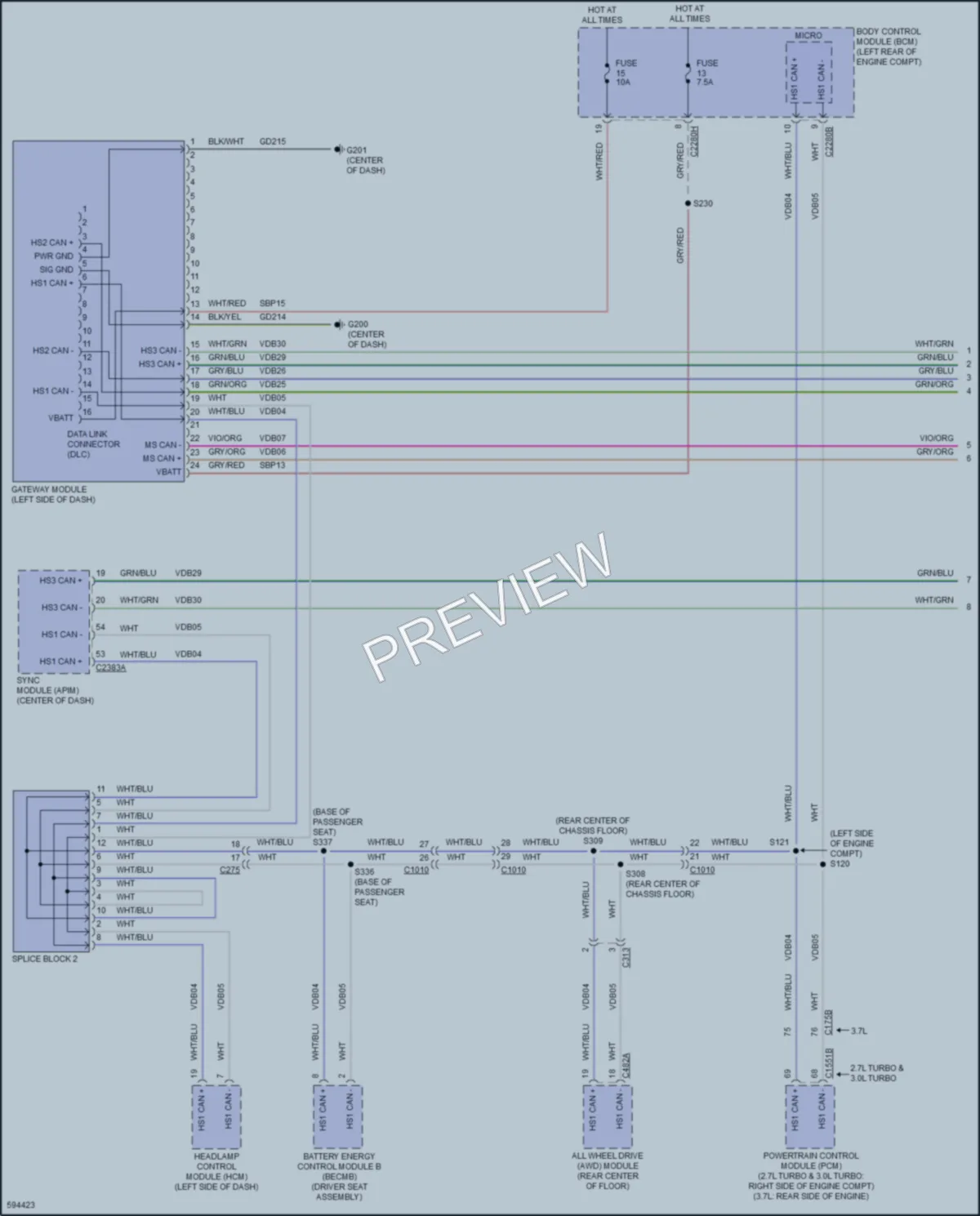2018 Lincoln Continental Computer Data Lines wiring diagram preview