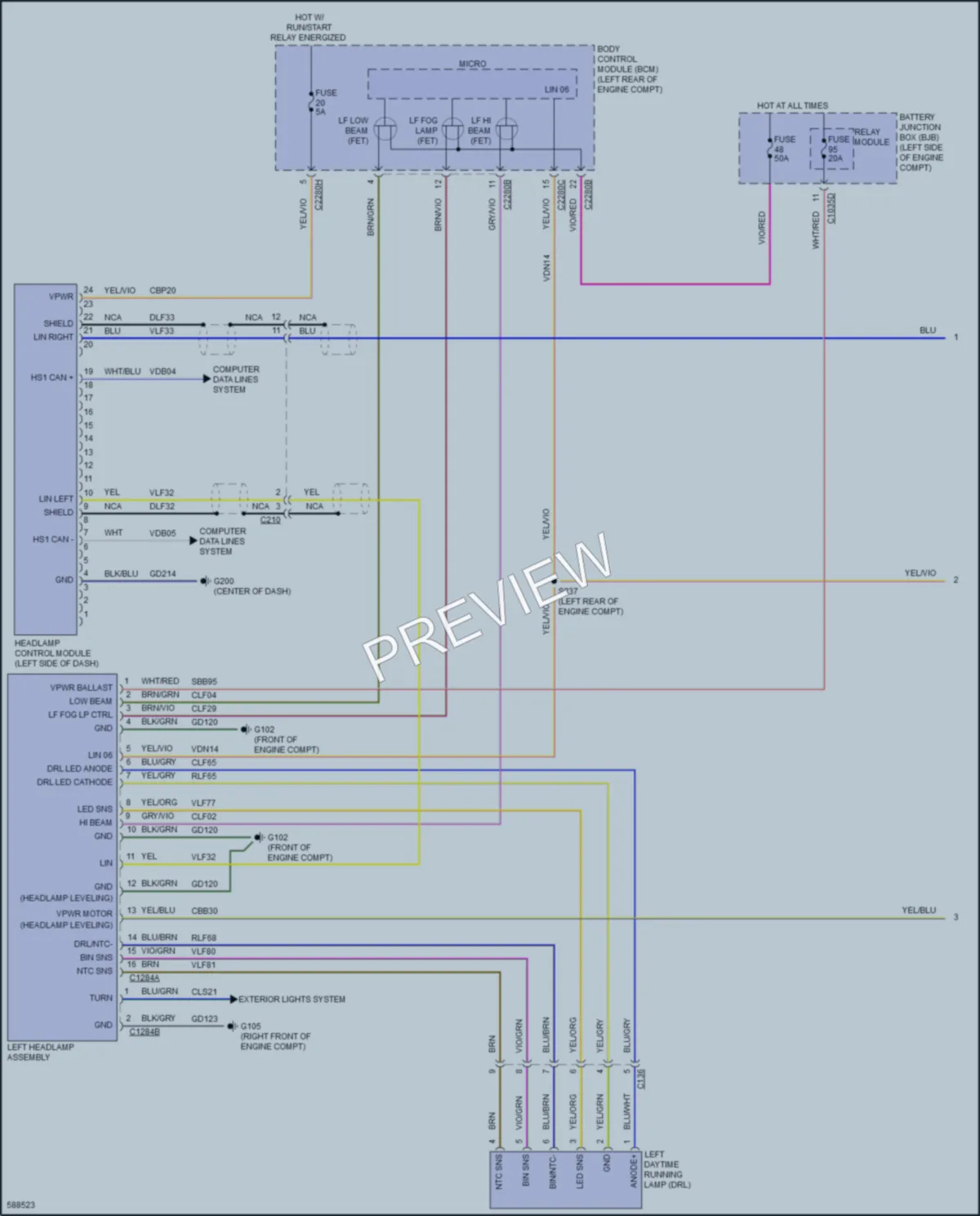 2018 Lincoln Continental Headlights wiring diagram preview