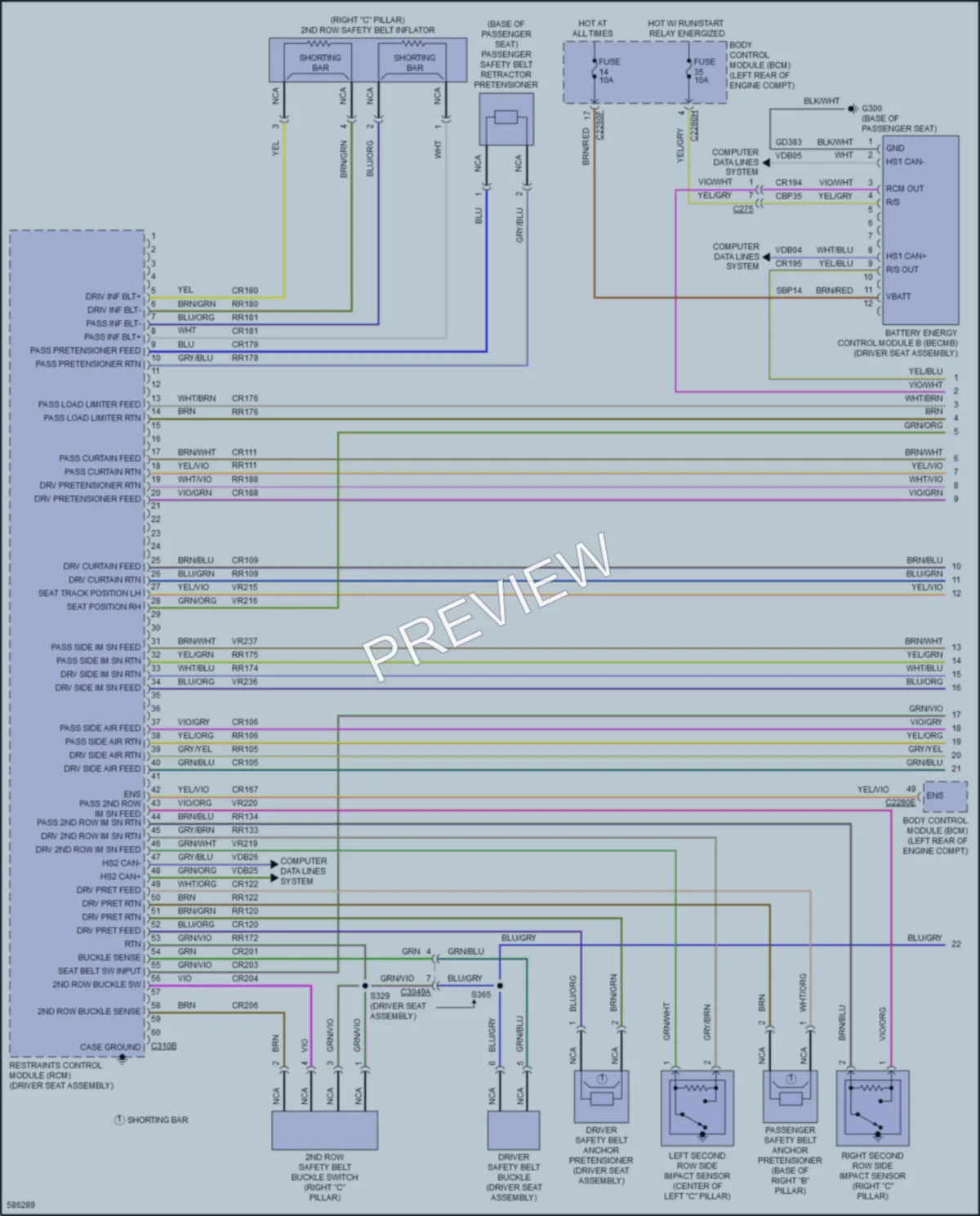 2018 Lincoln Continental Supplemental Restraints wiring diagram preview