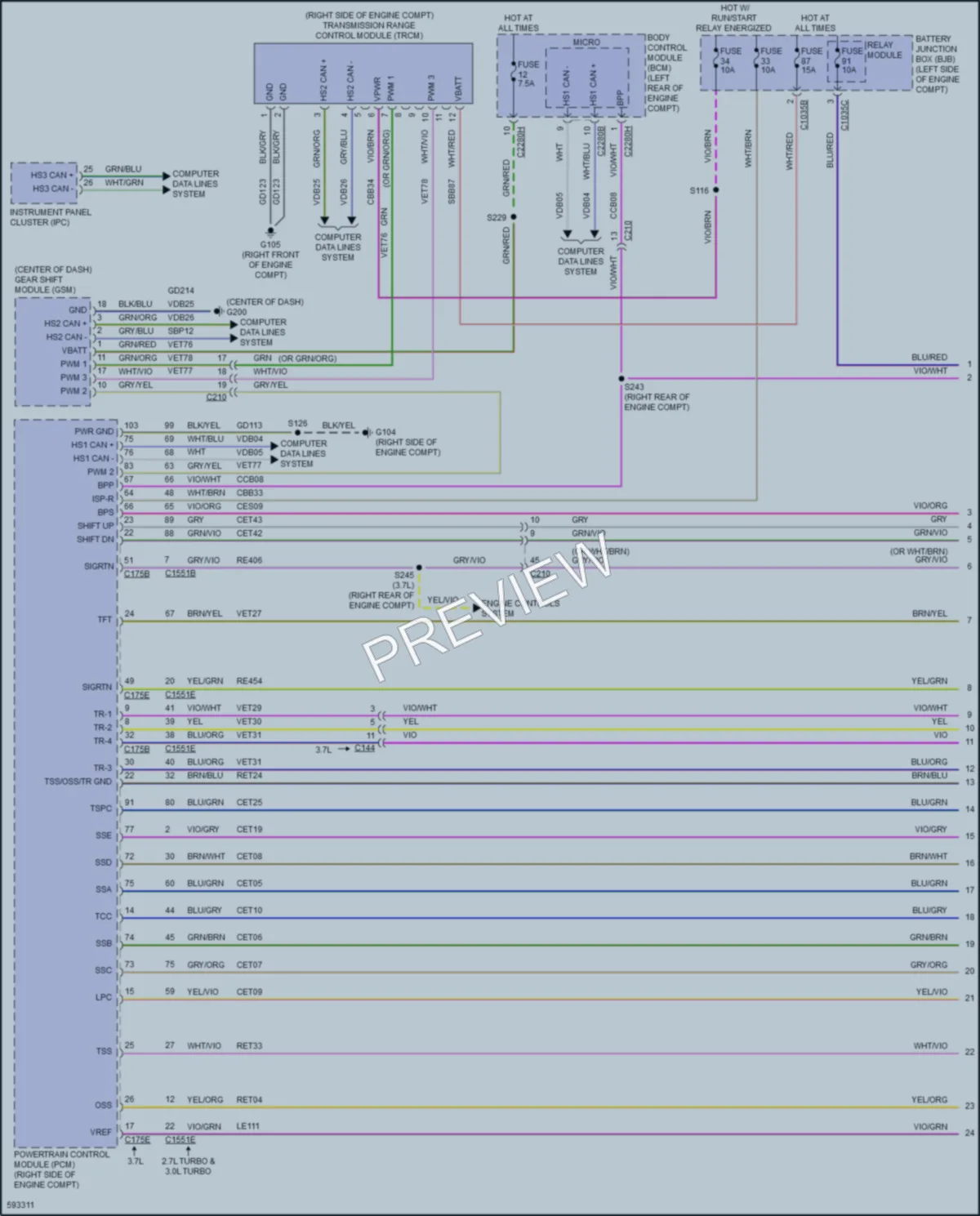 2018 Lincoln Continental Transmission wiring diagram preview