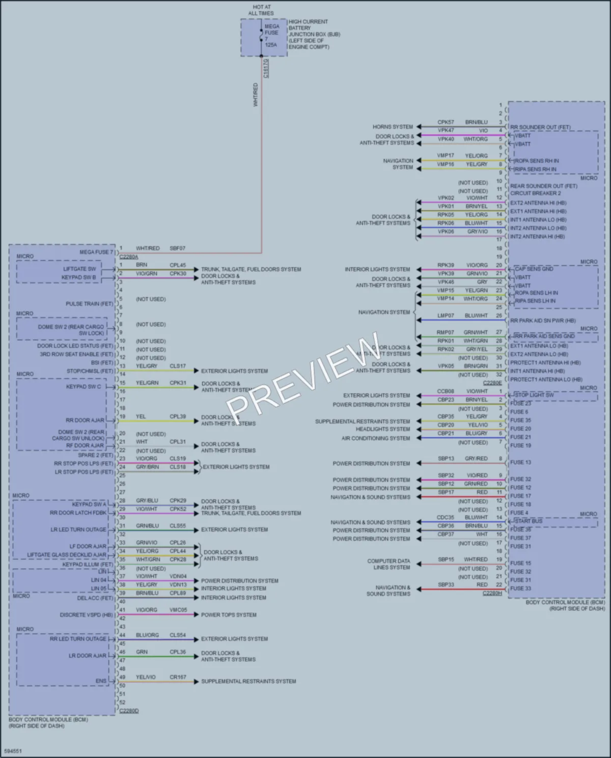 2018 Lincoln MKC Body Control Modules wiring diagram preview