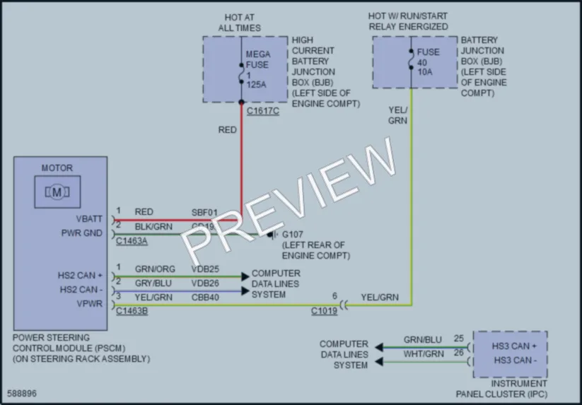 2018 Lincoln MKC Electronic Power Steering wiring diagram preview