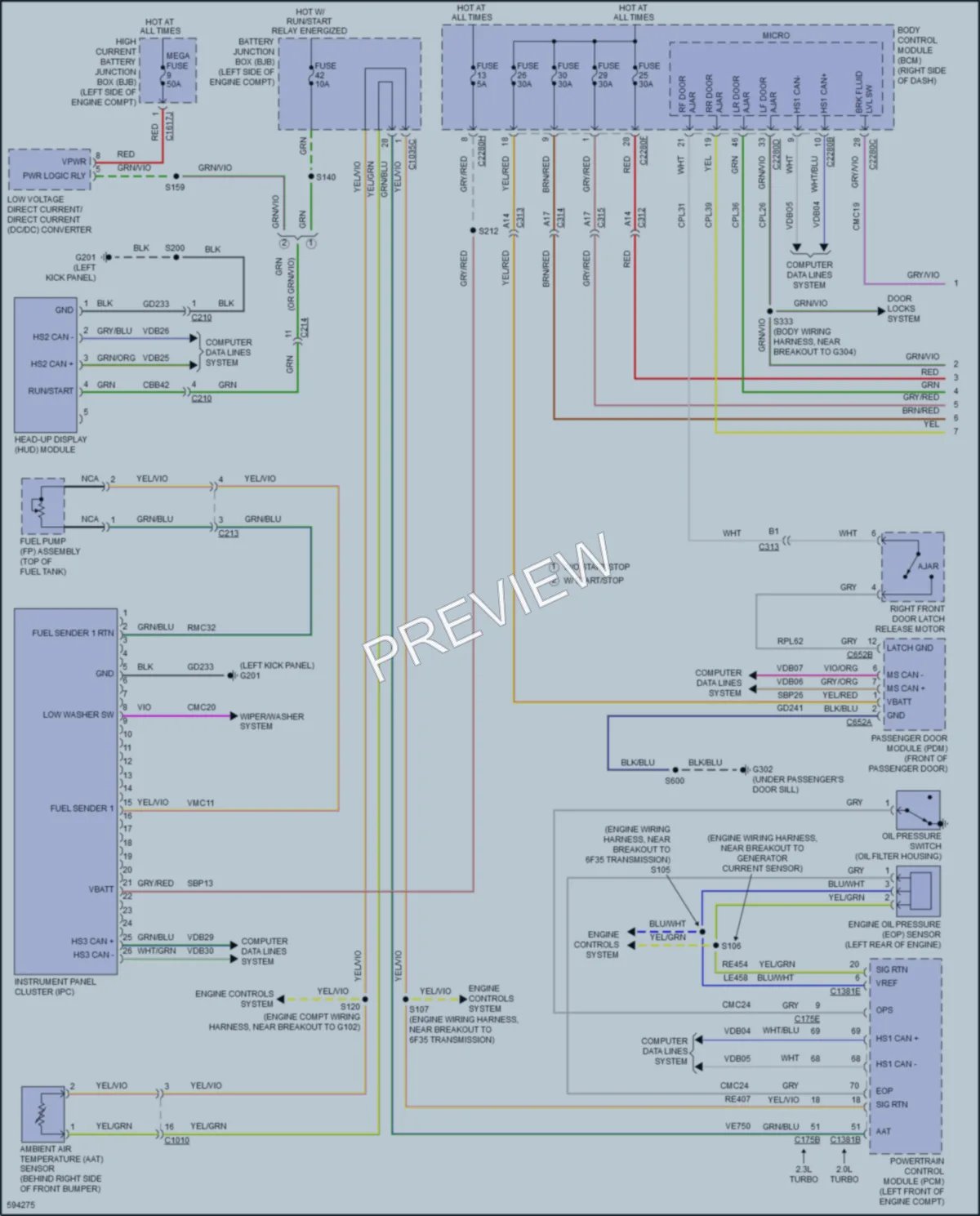 2018 Lincoln MKC Instrument Cluster wiring diagram preview