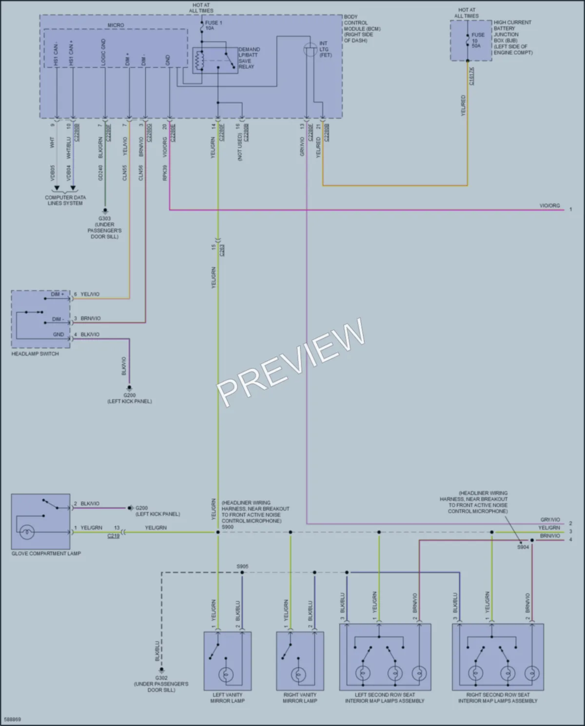 2018 Lincoln MKC Interior Lights wiring diagram preview