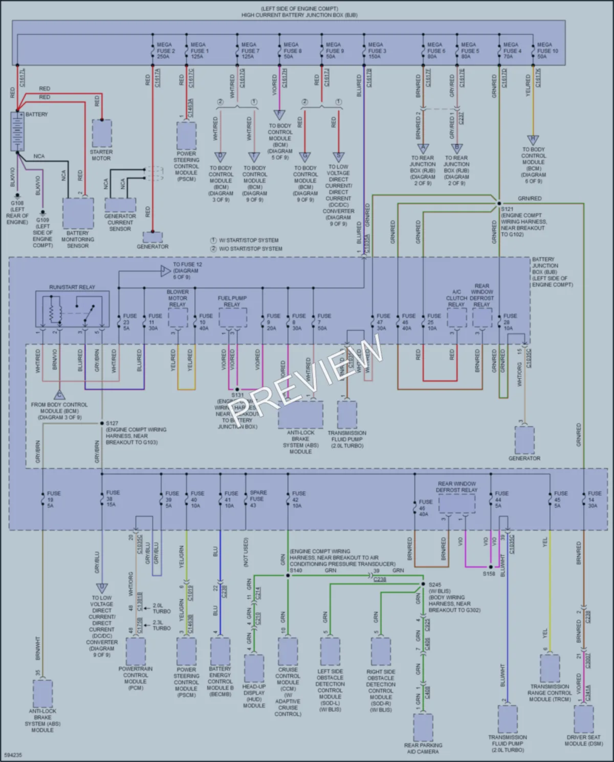 2018 Lincoln MKC Power Distribution wiring diagram preview