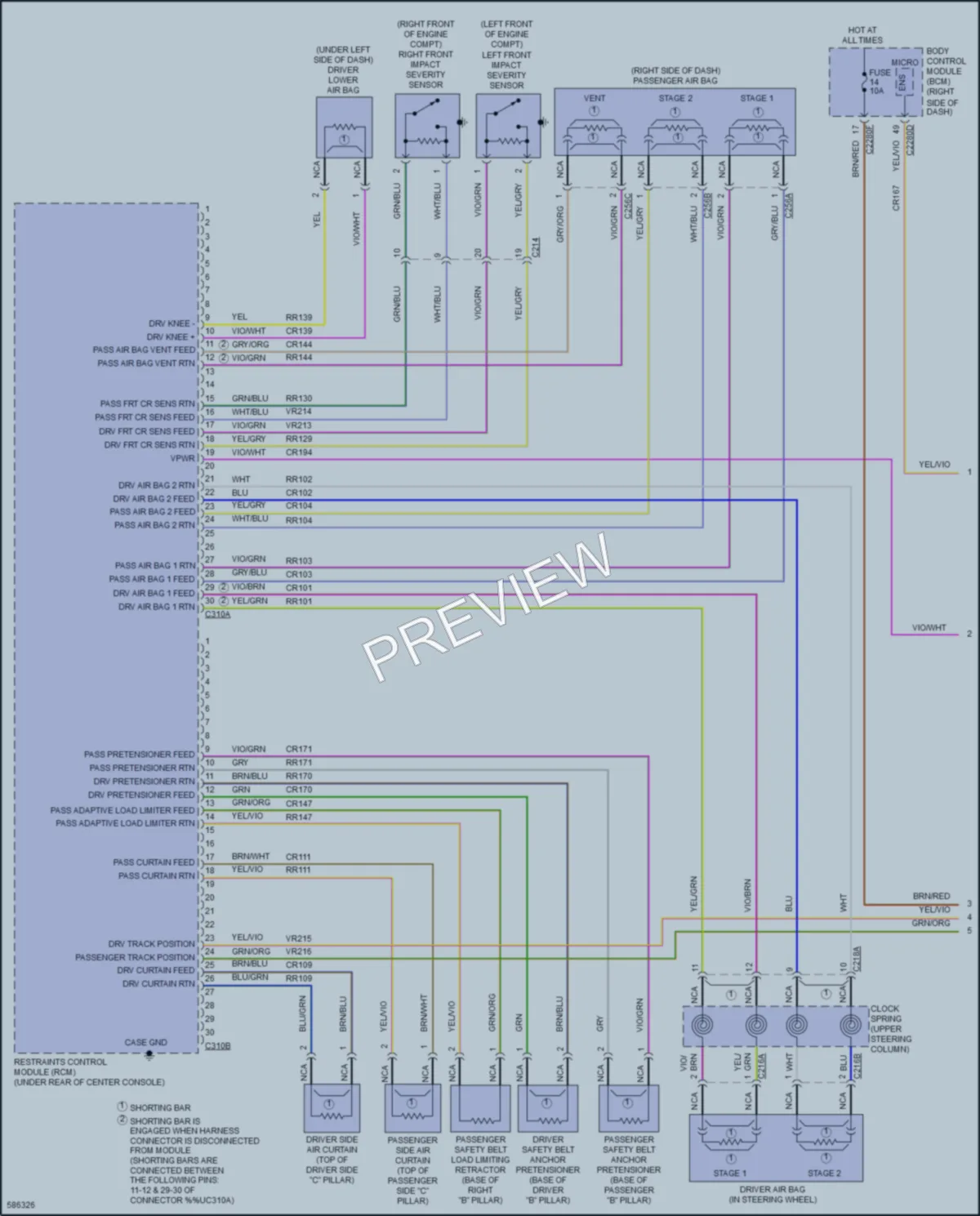 2018 Lincoln MKC Supplemental Restraints wiring diagram preview