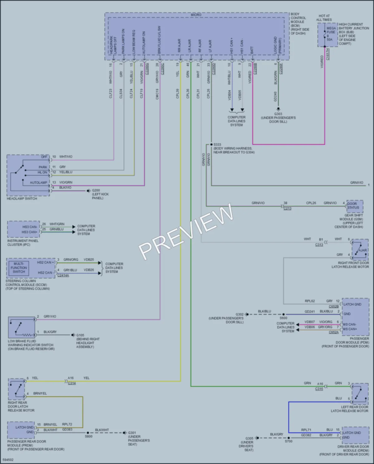 2018 Lincoln MKC Warning Systems wiring diagram preview