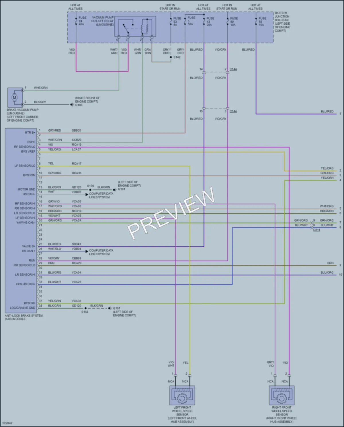 2018 Lincoln MKT Anti Lock Brakes wiring diagram preview