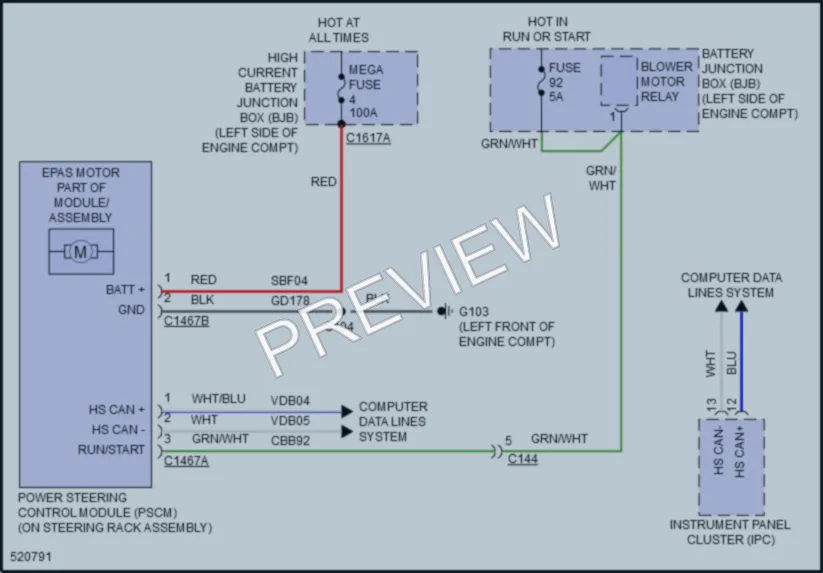 2018 Lincoln MKT Electronic Power Steering wiring diagram preview