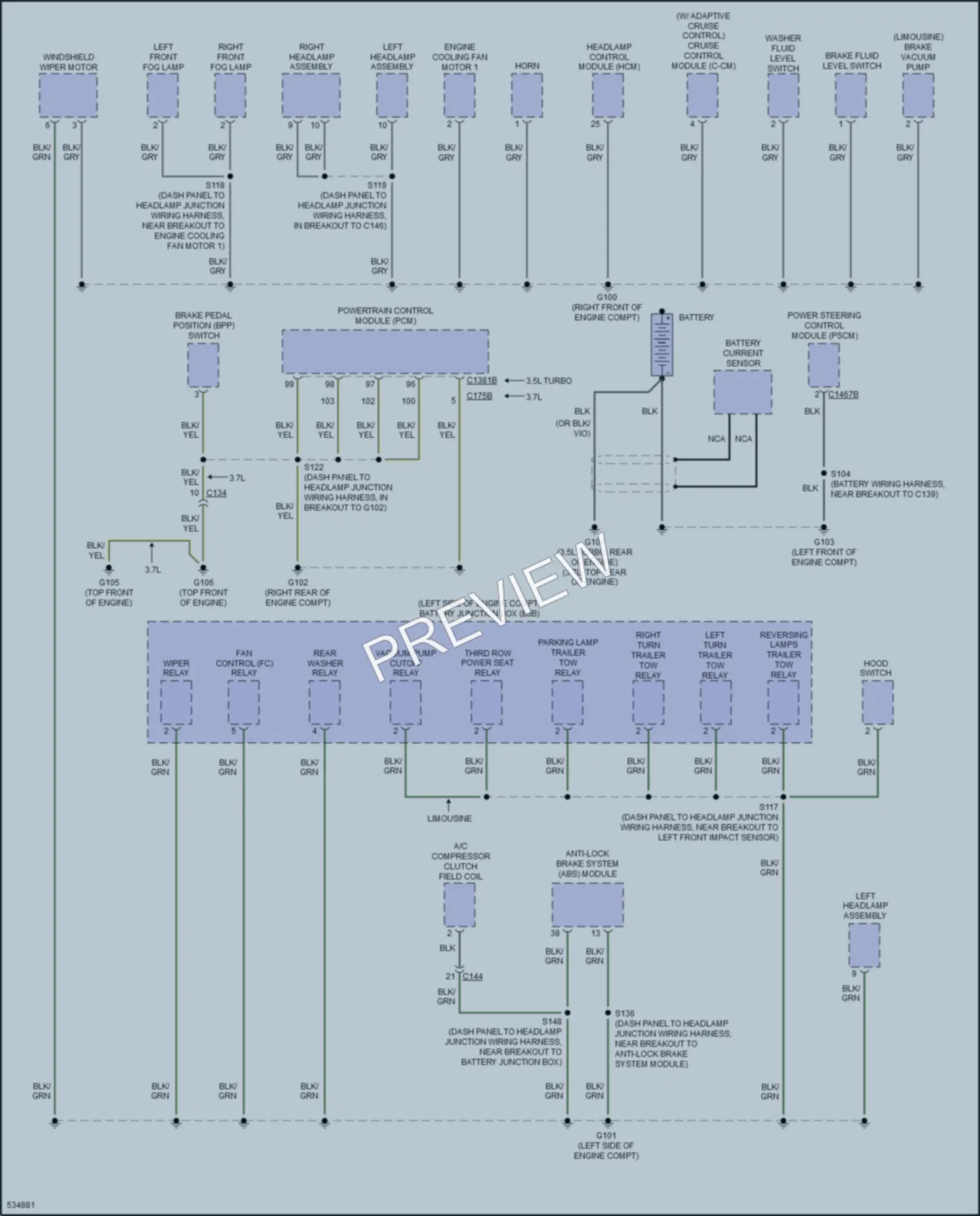 2018 Lincoln MKT Ground Distribution wiring diagram preview