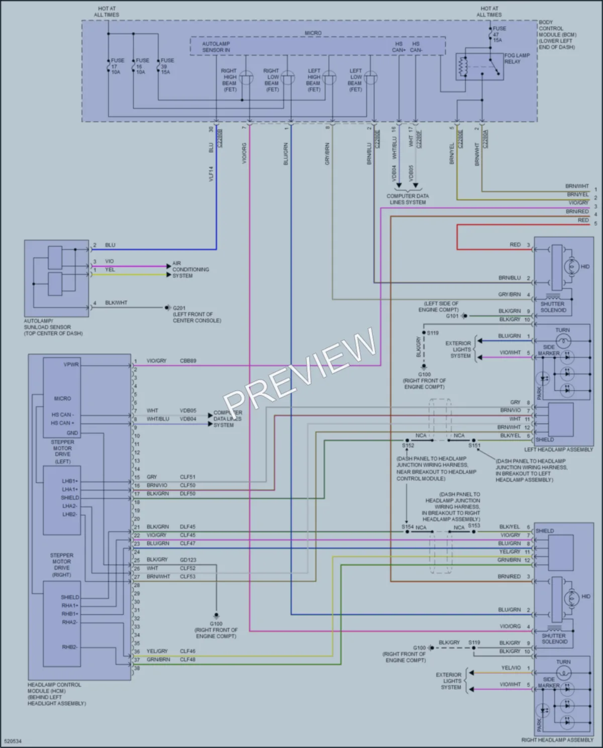 2018 Lincoln MKT Headlights wiring diagram preview