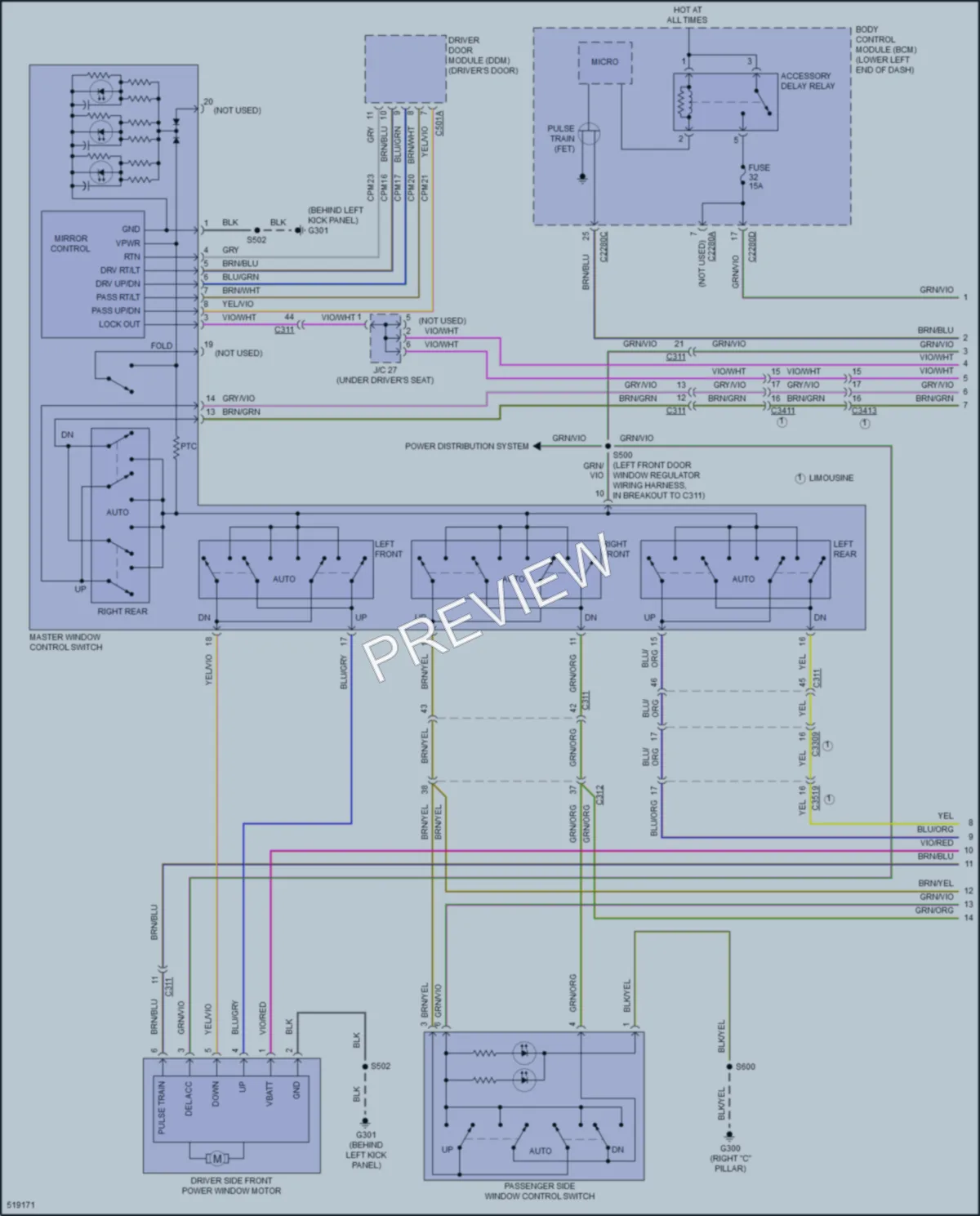 2018 Lincoln MKT Power Windows wiring diagram preview