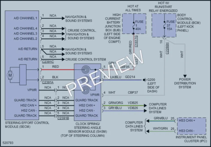2018 Lincoln MKX Electronic Power Steering wiring diagram preview