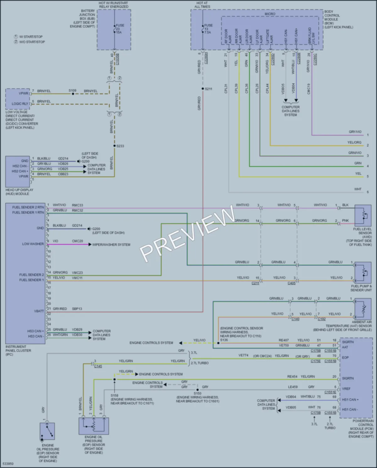 2018 Lincoln MKX Instrument Cluster wiring diagram preview