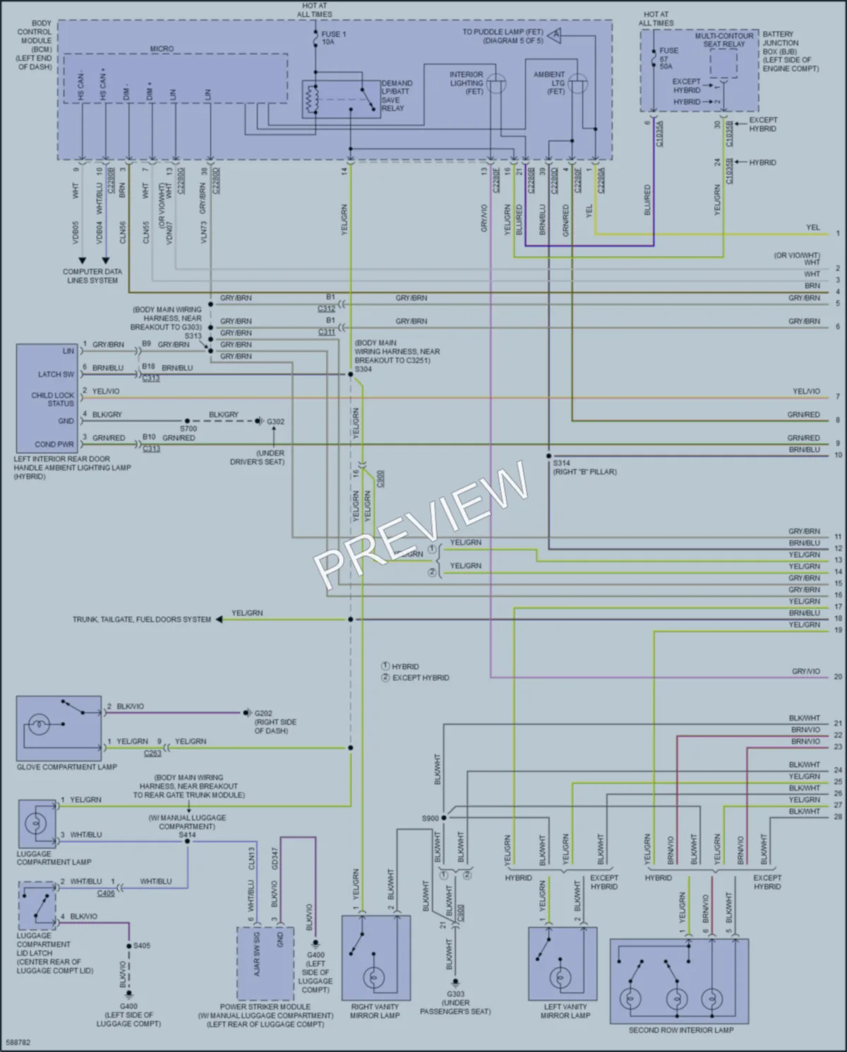 2018 Lincoln MKZ Interior Lights wiring diagram preview