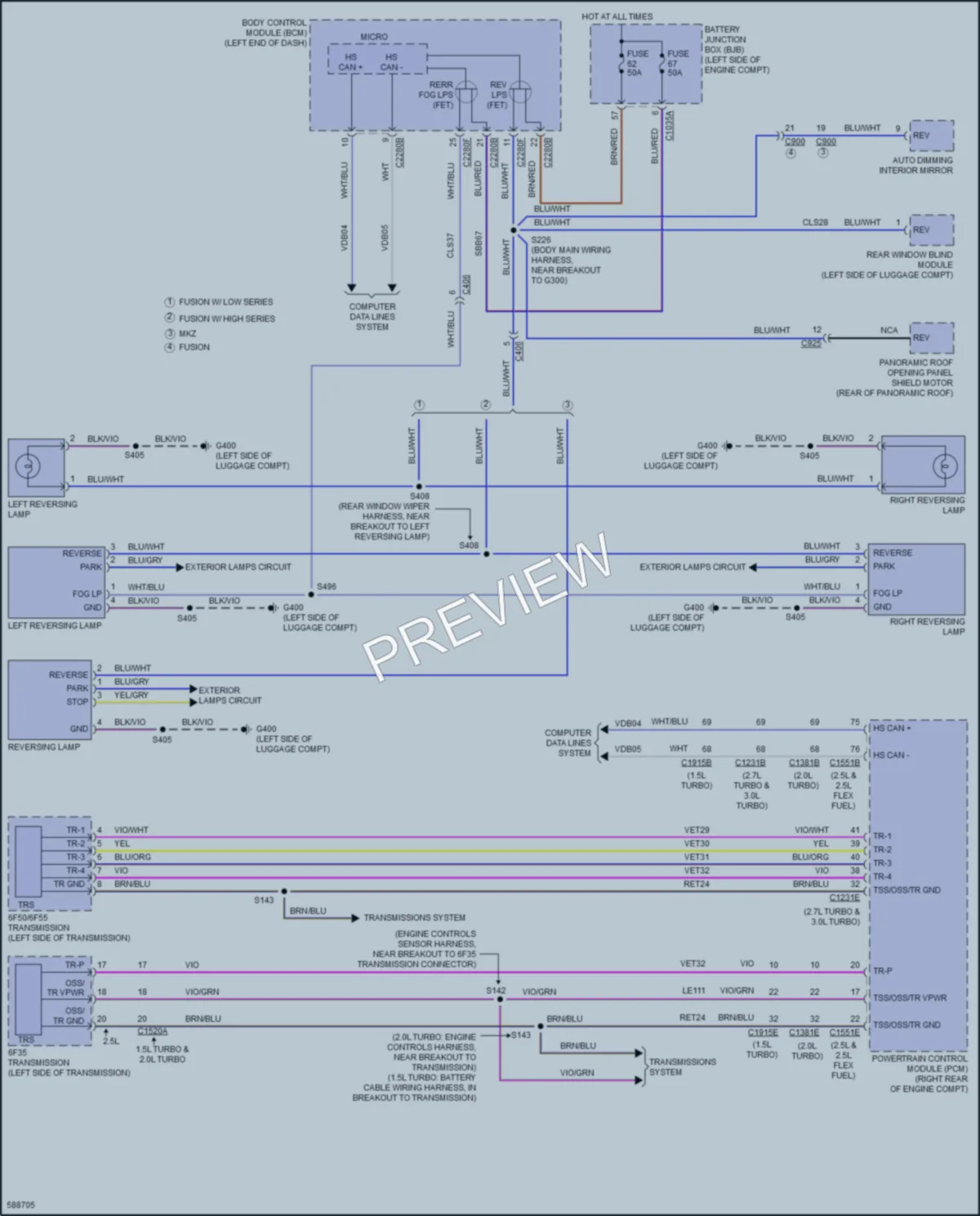 2018 Lincoln MKZHybrid Exterior Lights wiring diagram preview