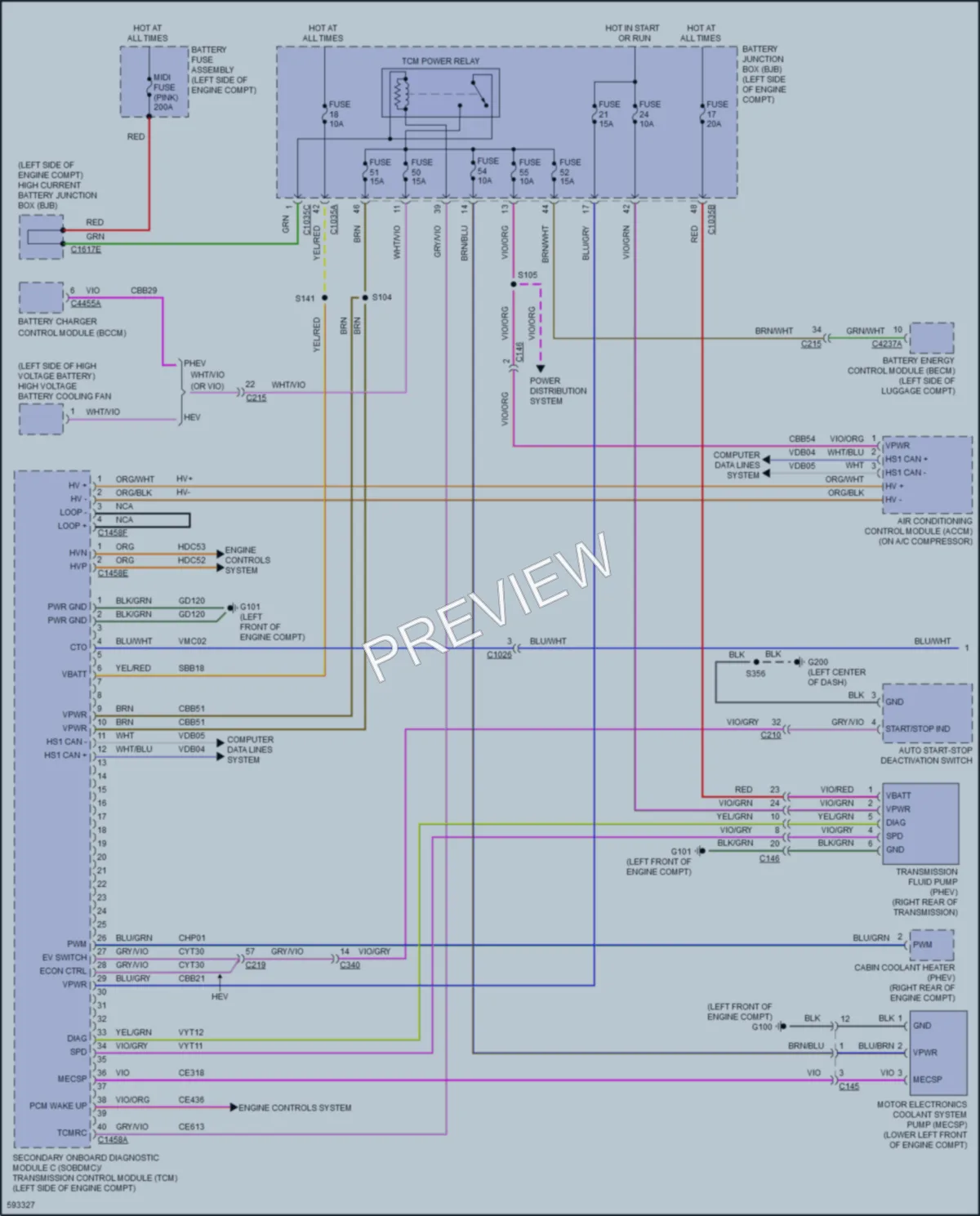 2018 Lincoln MKZHybrid Transmission wiring diagram preview