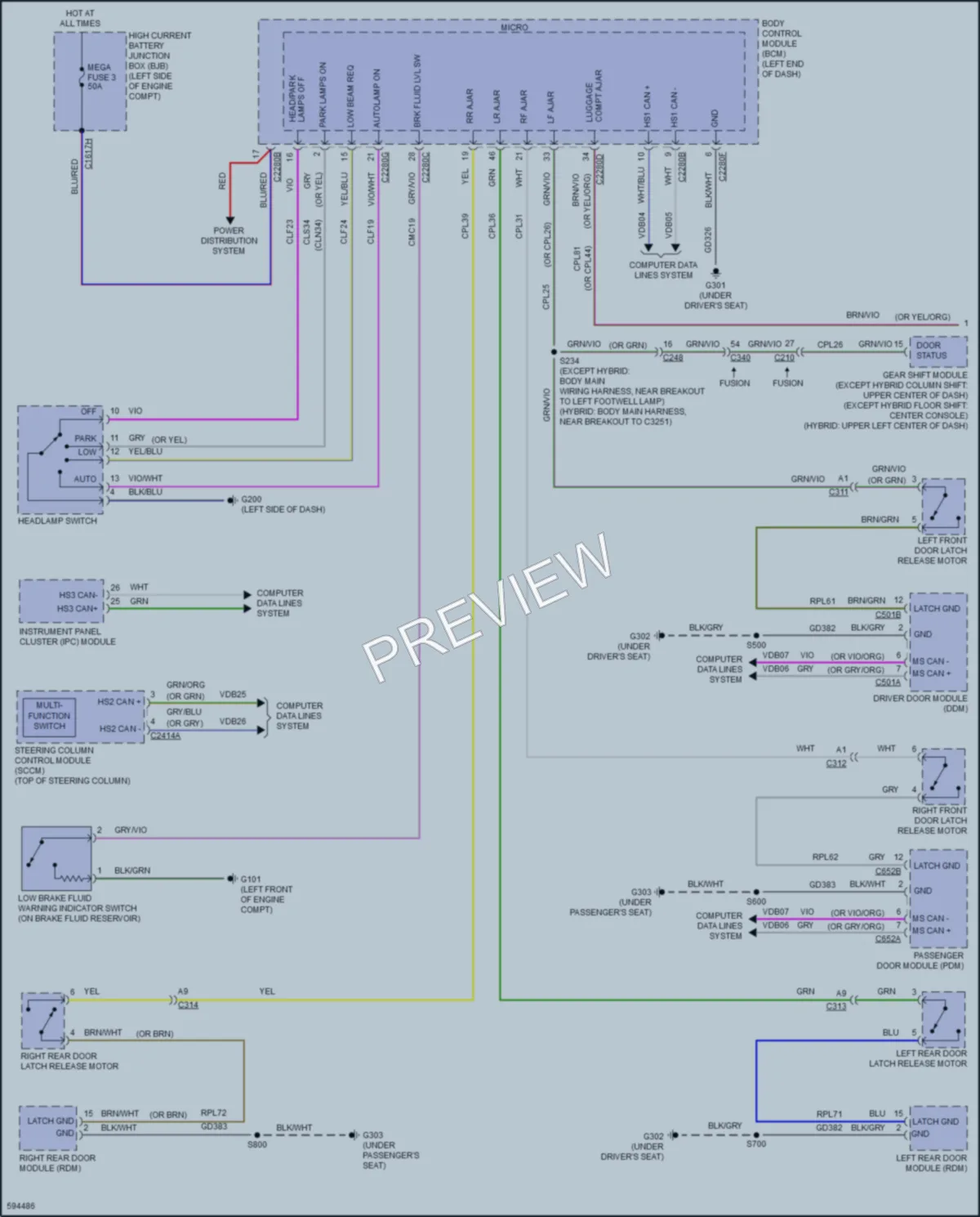 2018 Lincoln MKZHybrid Warning Systems wiring diagram preview