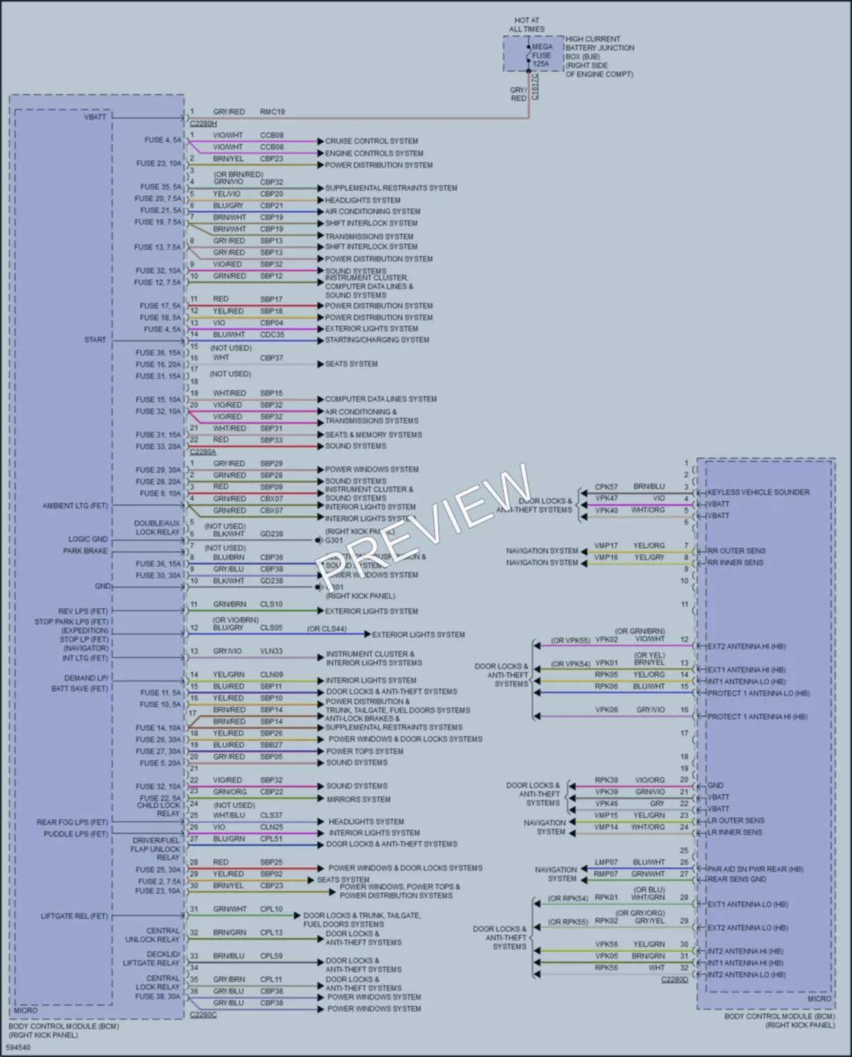 2018 Lincoln Navigator Body Control Modules wiring diagram preview