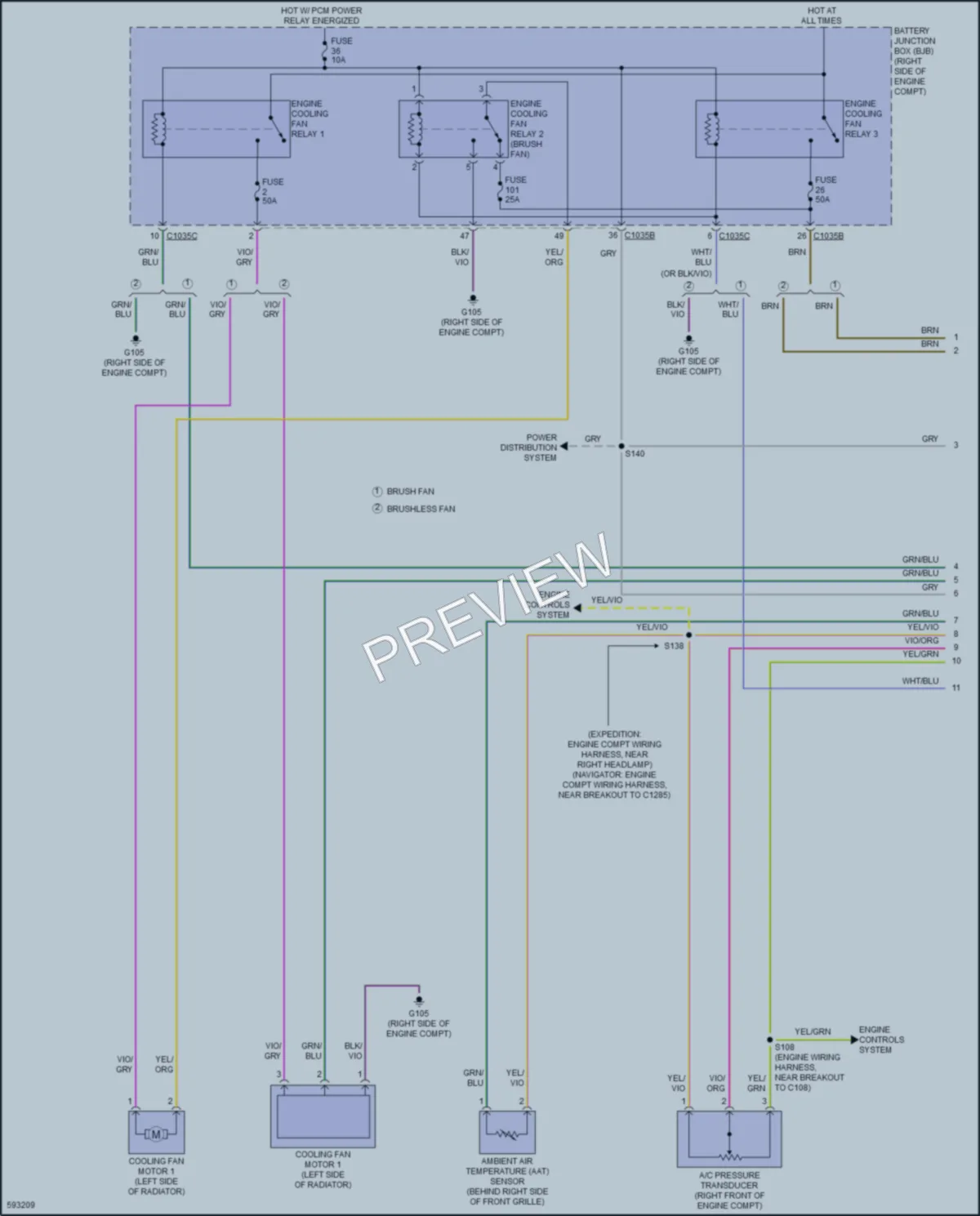 2018 Lincoln Navigator Cooling Fan wiring diagram preview