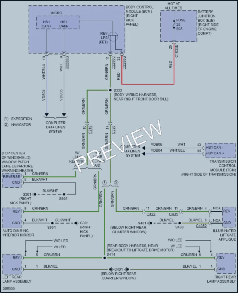 2018 Lincoln Navigator Exterior Lights wiring diagram preview