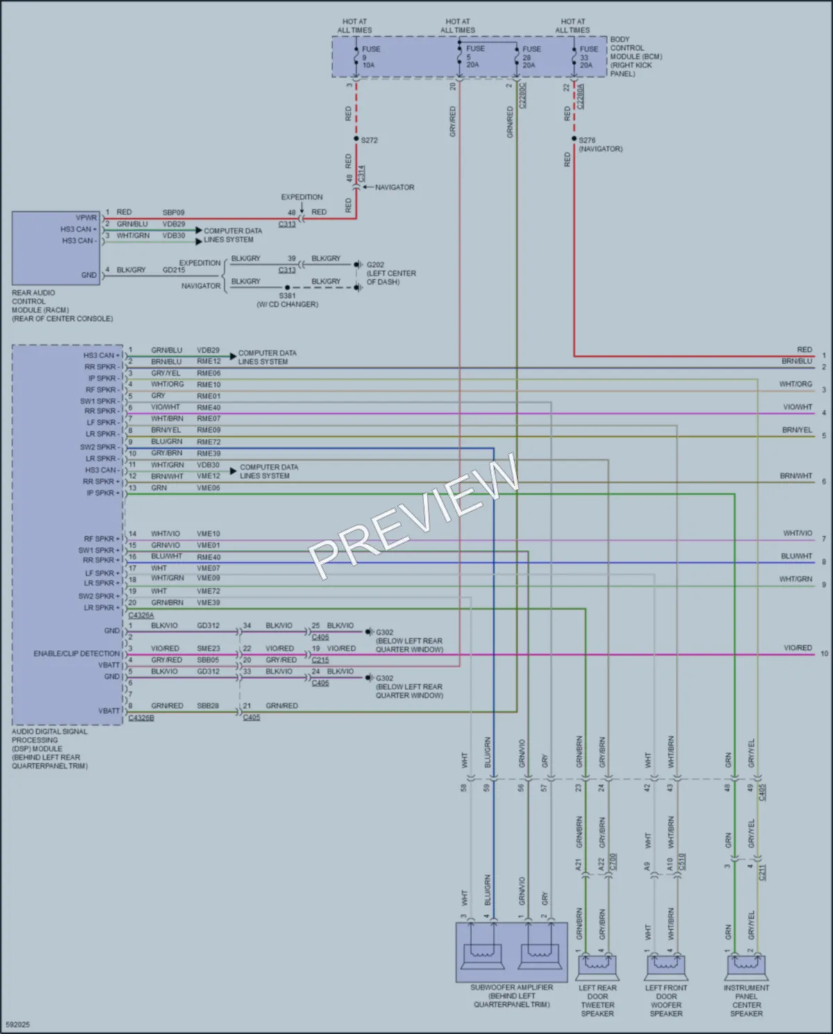 2018 Lincoln Navigator Radio wiring diagram preview