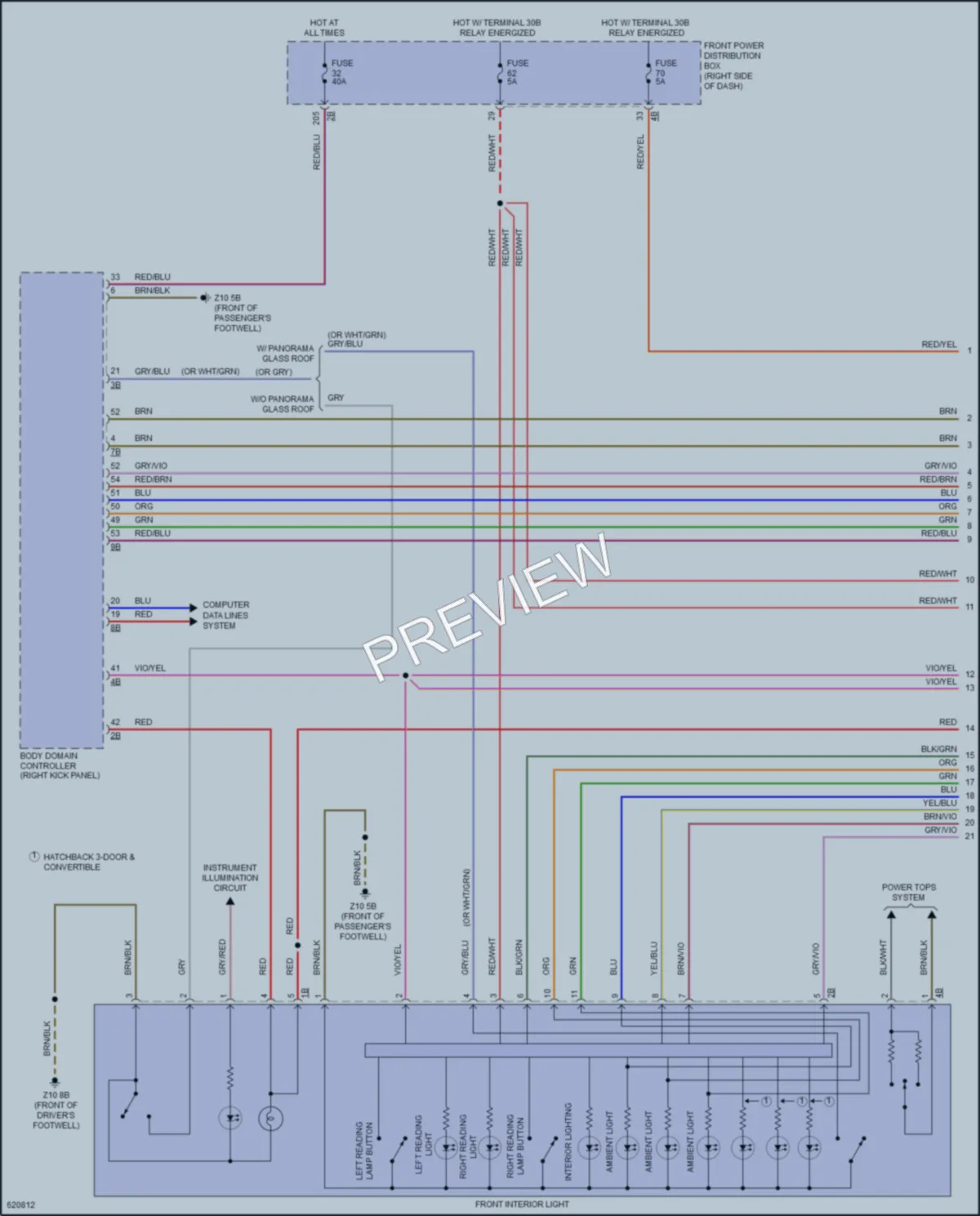 2018 MINI Cooper Interior Lights wiring diagram preview