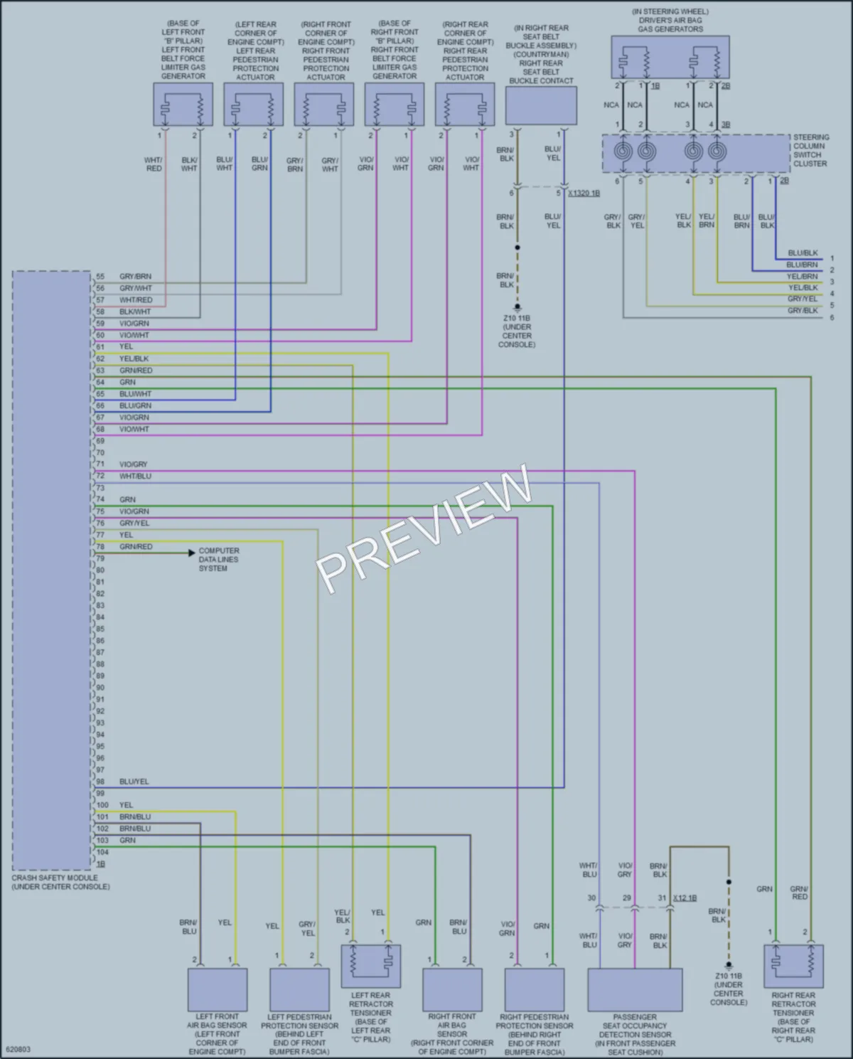 2018 MINI CooperClubman Supplemental Restraints wiring diagram preview