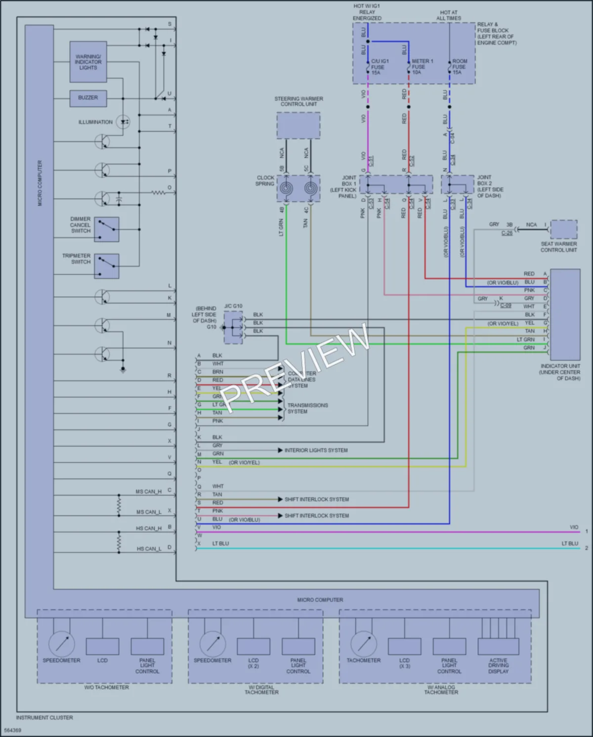 2018 Mazda 3 Instrument Cluster wiring diagram preview