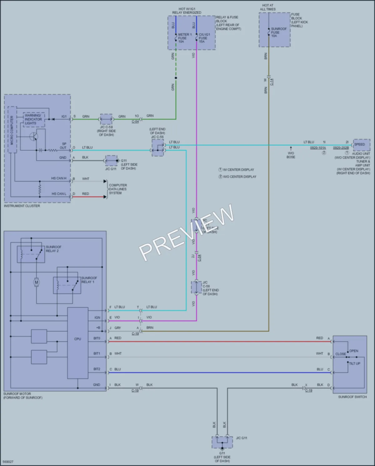 2018 Mazda CX5 Power Top Sunroof wiring diagram preview