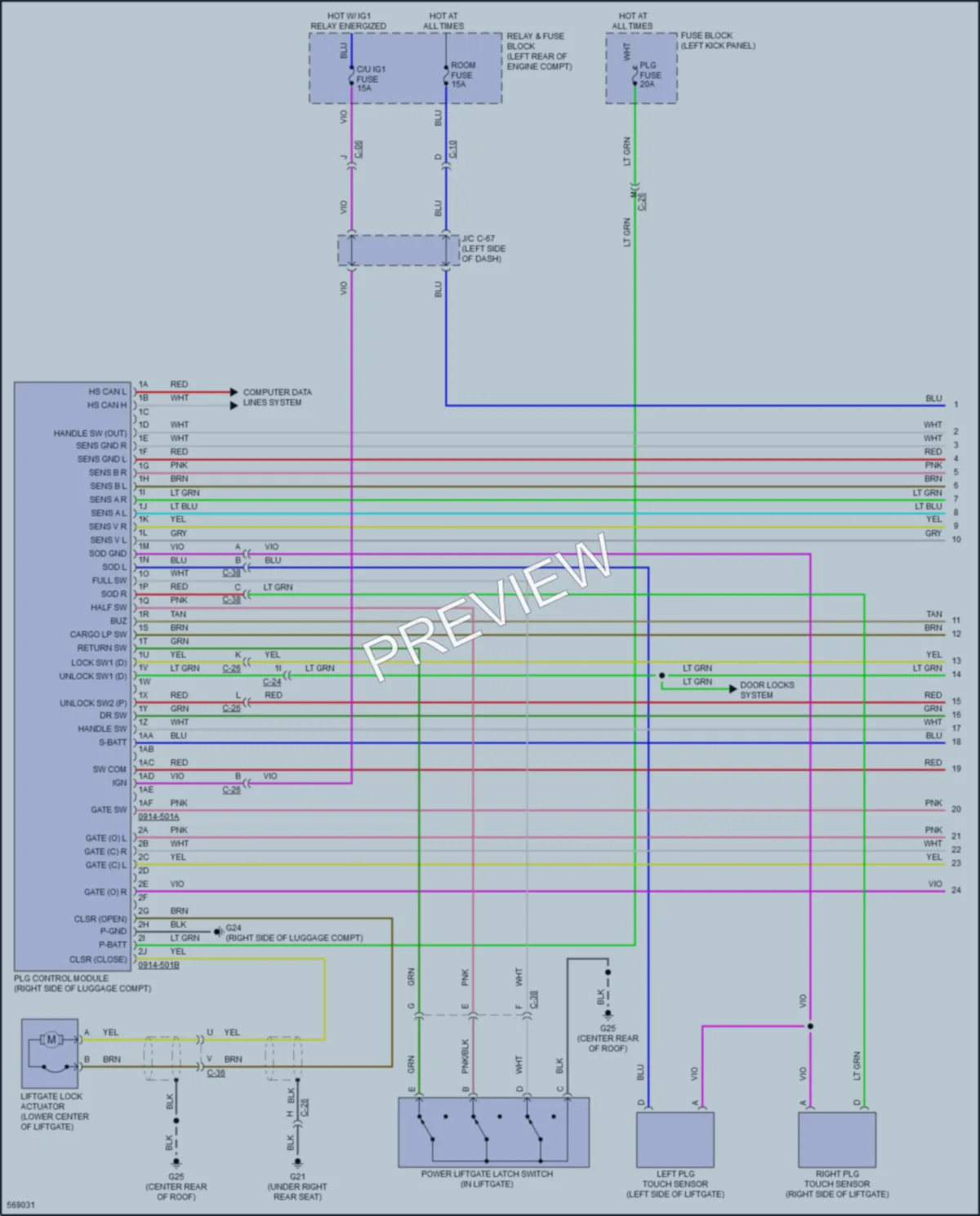 2018 Mazda CX5 Trunk Tailgate Fuel Door wiring diagram preview