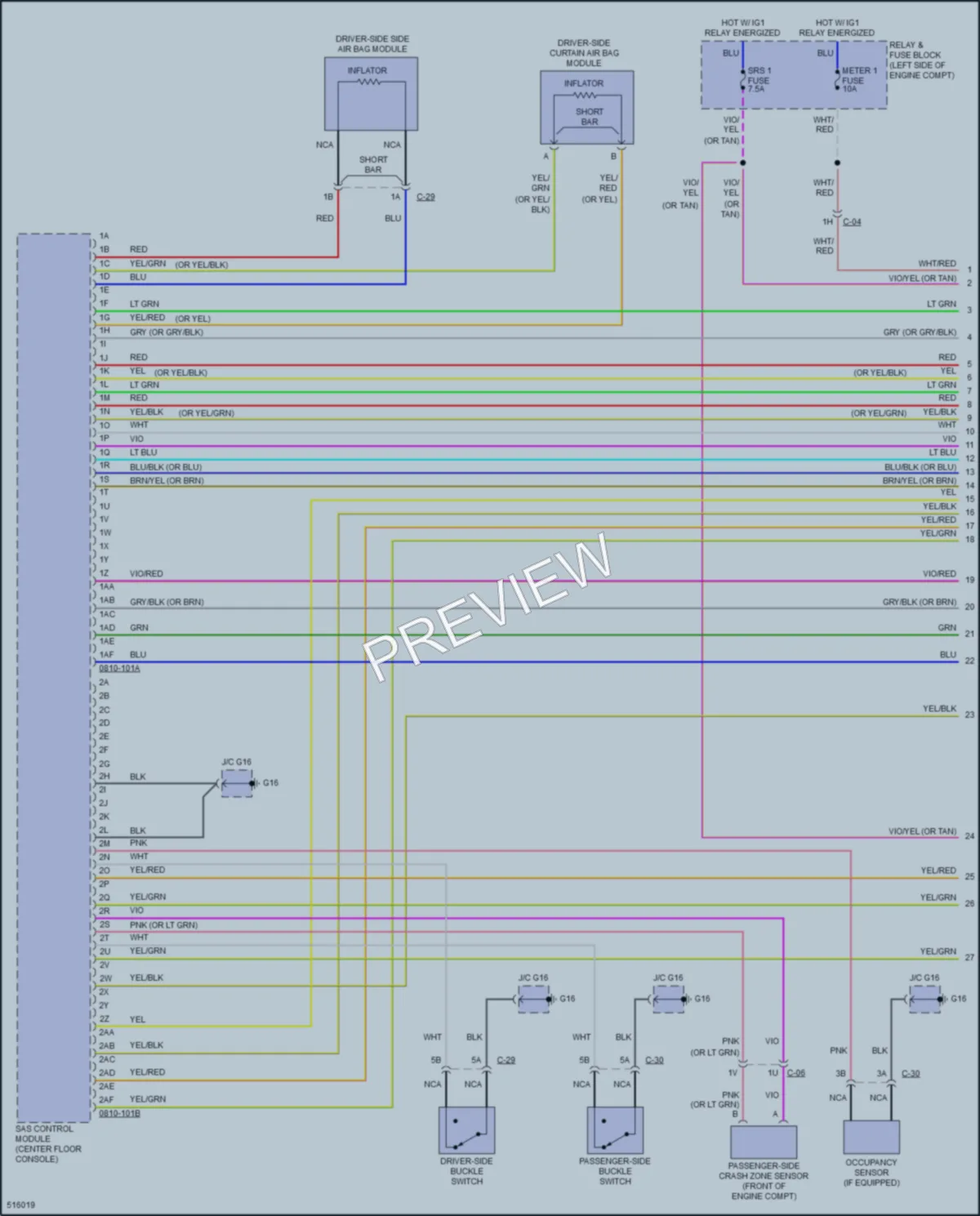 2018 Mazda CX9 Supplemental Restraints wiring diagram preview