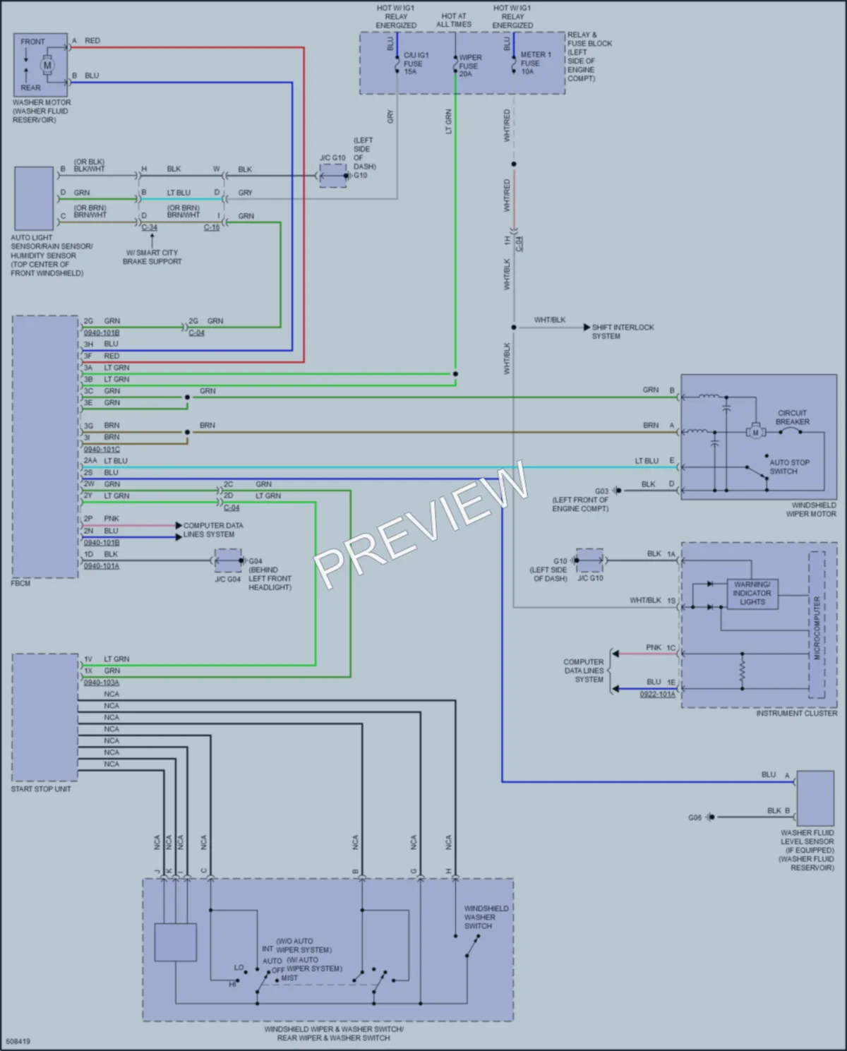 2018 Mazda CX9 Wiper Washer wiring diagram preview