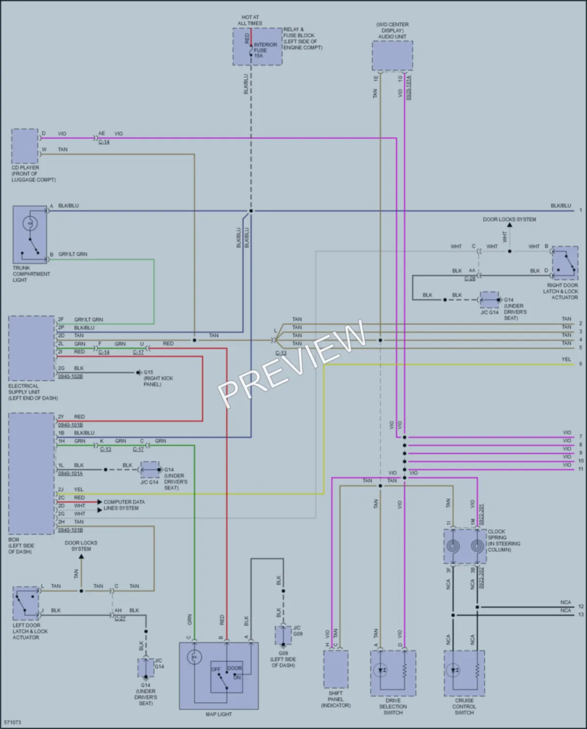 2018 Mazda MX5MiataRF Interior Lights wiring diagram preview