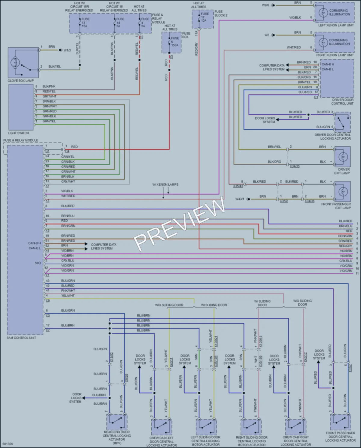2018 MercedesBenz 2500Sprinter Interior Lights wiring diagram preview