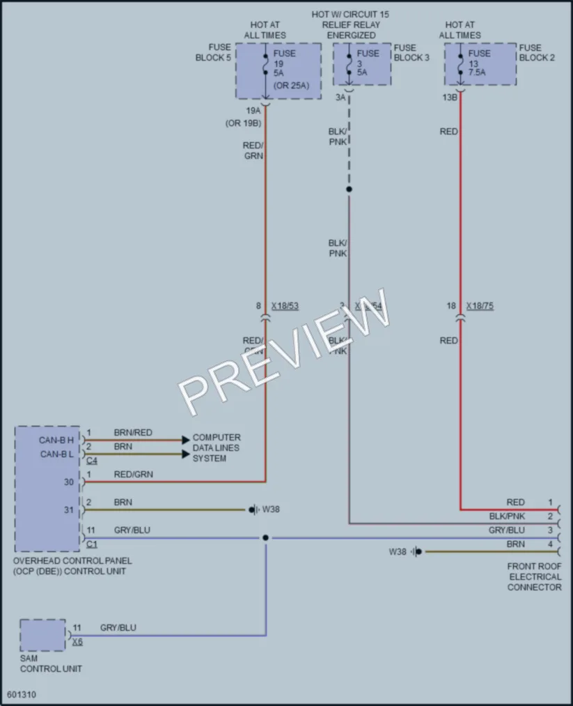 2018 MercedesBenz 2500Sprinter Power Top Sunroof wiring diagram preview