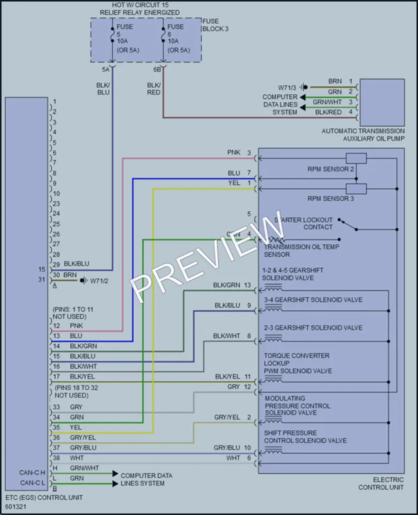 2018 MercedesBenz 2500Sprinter Transmission wiring diagram preview