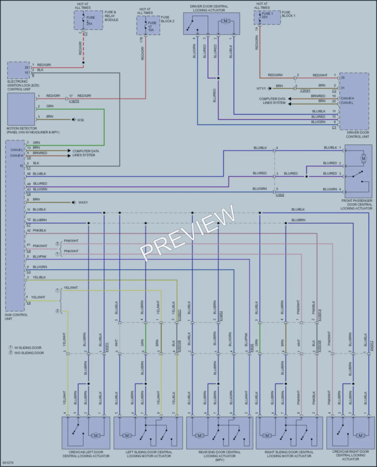 2018 MercedesBenz 3500Sprinter Power Door Locks wiring diagram preview