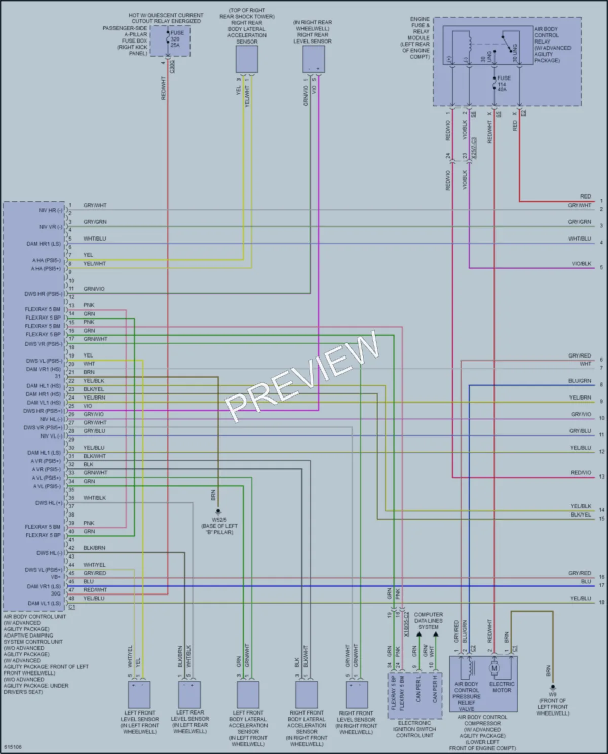 2018 MercedesBenz C300 Electronic Suspension wiring diagram preview