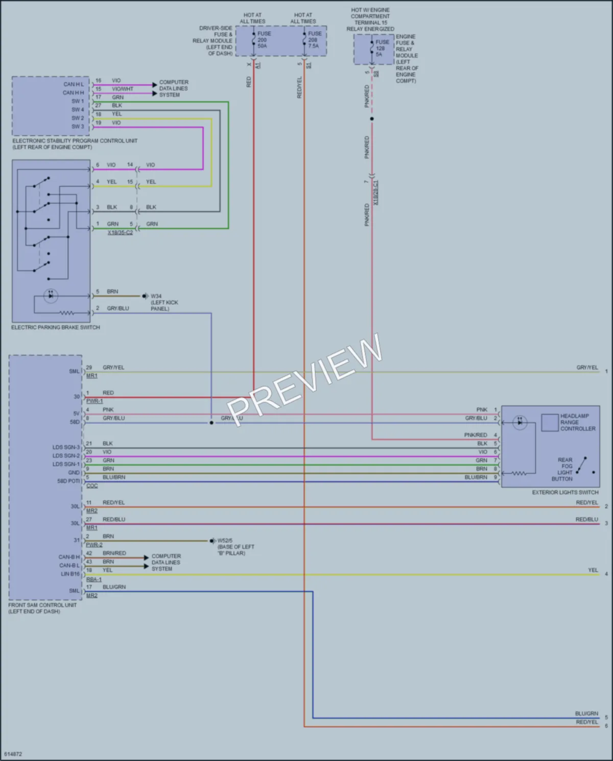 2018 MercedesBenz C300 Headlights wiring diagram preview