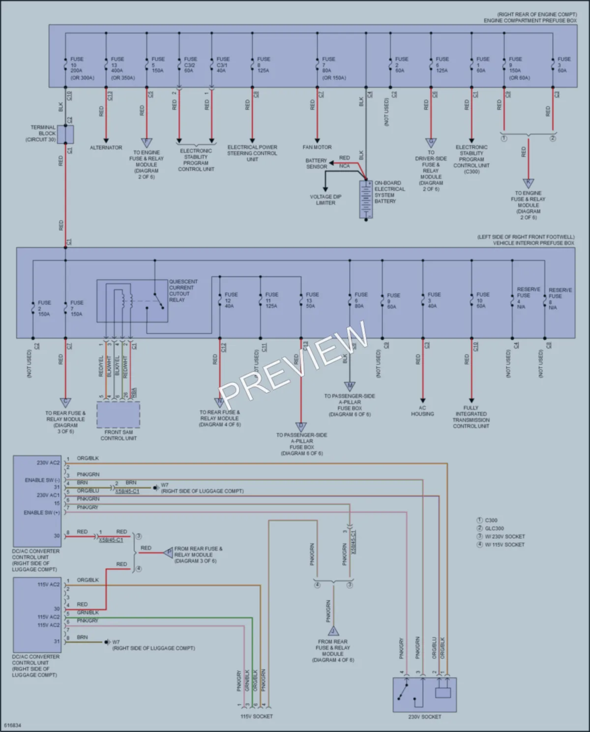 2018 MercedesBenz C300 Power Distribution wiring diagram preview
