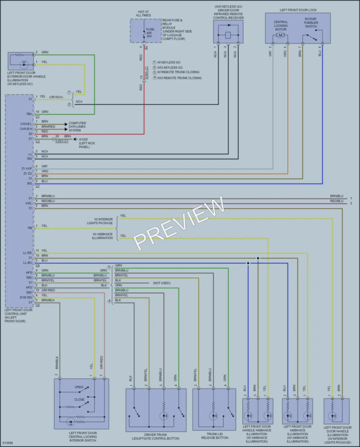 2018 MercedesBenz C300 Power Door Locks wiring diagram preview