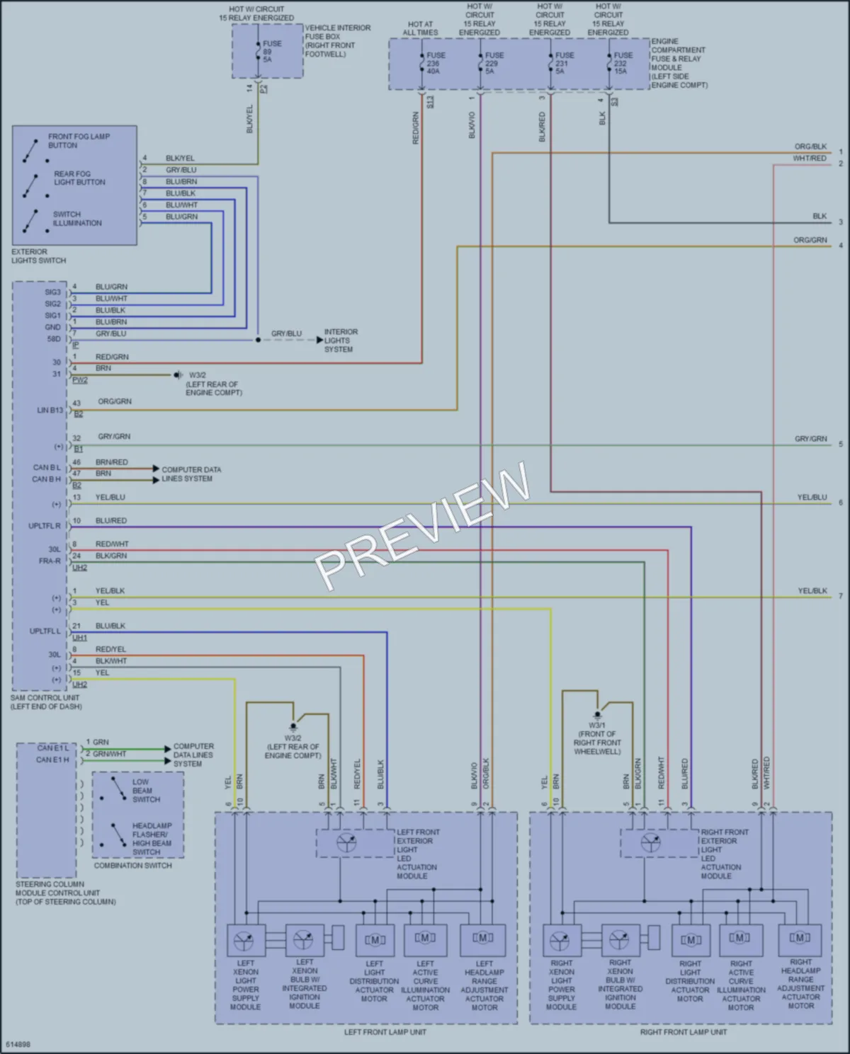 2018 MercedesBenz CLA250 Headlights wiring diagram preview