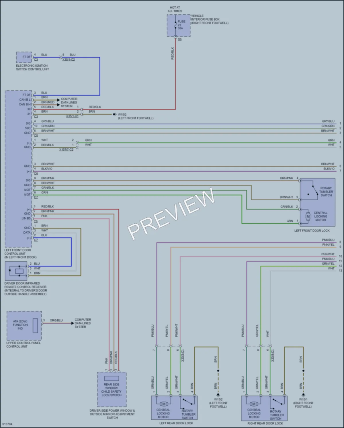 2018 MercedesBenz CLA250 Power Door Locks wiring diagram preview