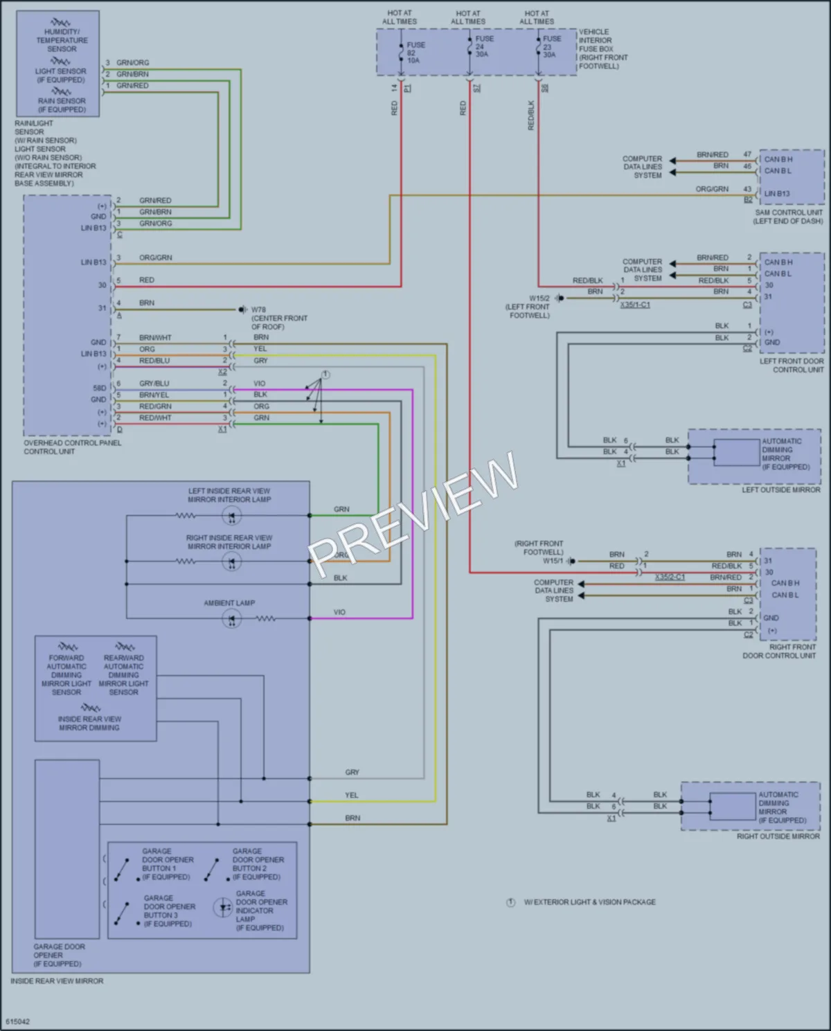 2018 MercedesBenz CLA250 Power Mirrors wiring diagram preview