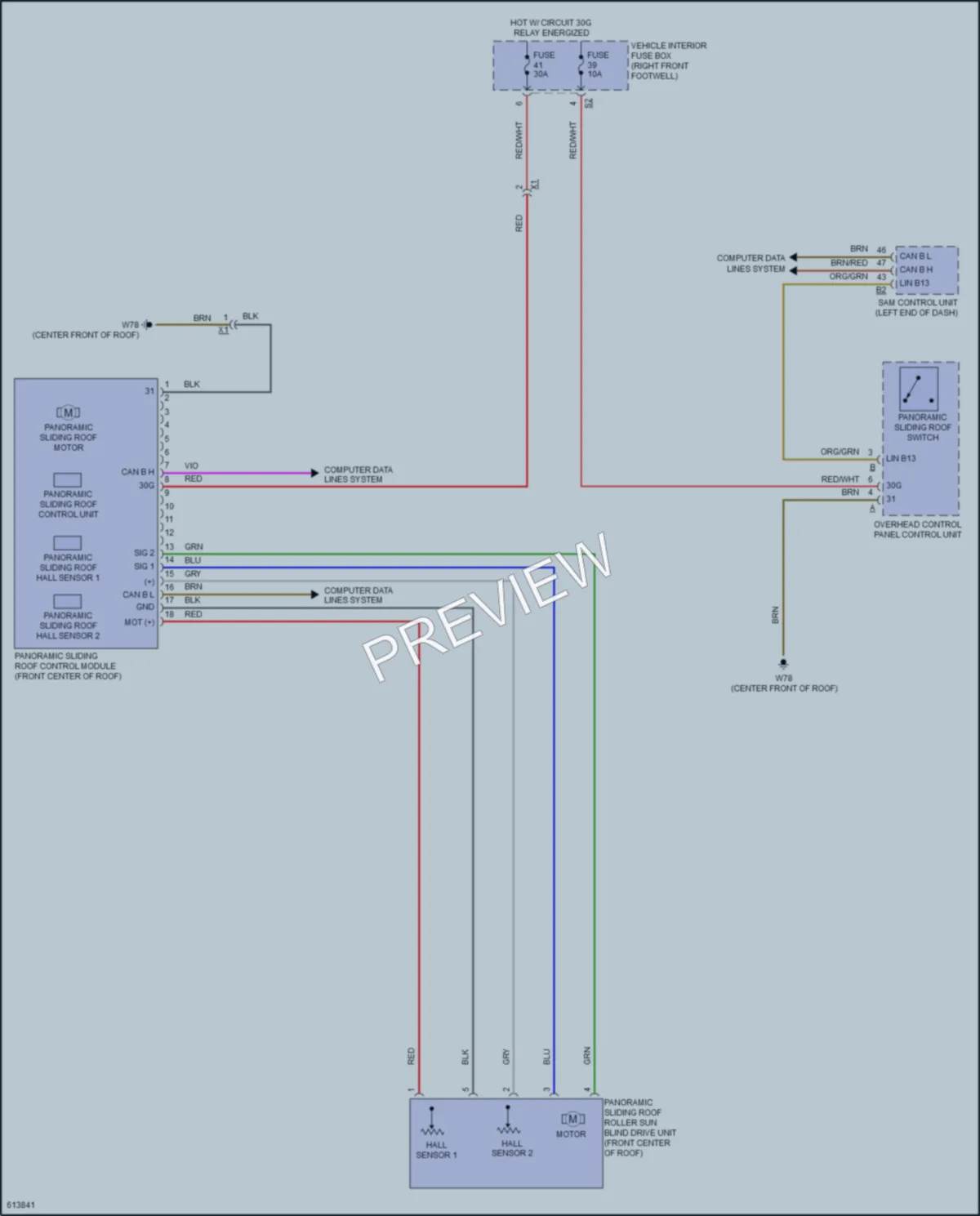 2018 MercedesBenz CLA250 Power Top Sunroof wiring diagram preview
