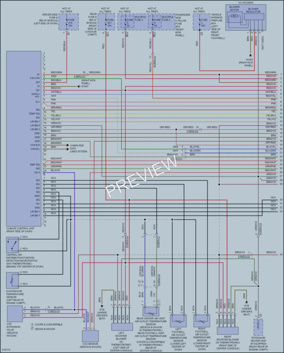 2018 MercedesBenz E300 Air Conditioning wiring diagram preview